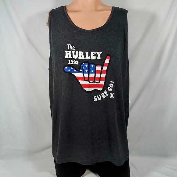 Hurley Other - Hurley Men's Everyday Washed Shaka Stripes Tank Top-Black-Large-New with Tags